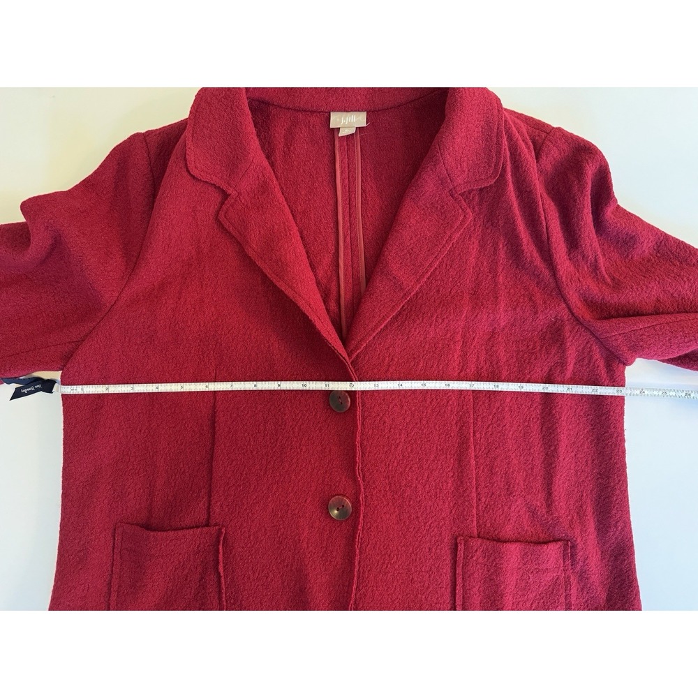 J Jill Raspberry Jacket Blazer Boiled Wool Blend Pockets Snap Front XL Fall - Picture 7 of 16